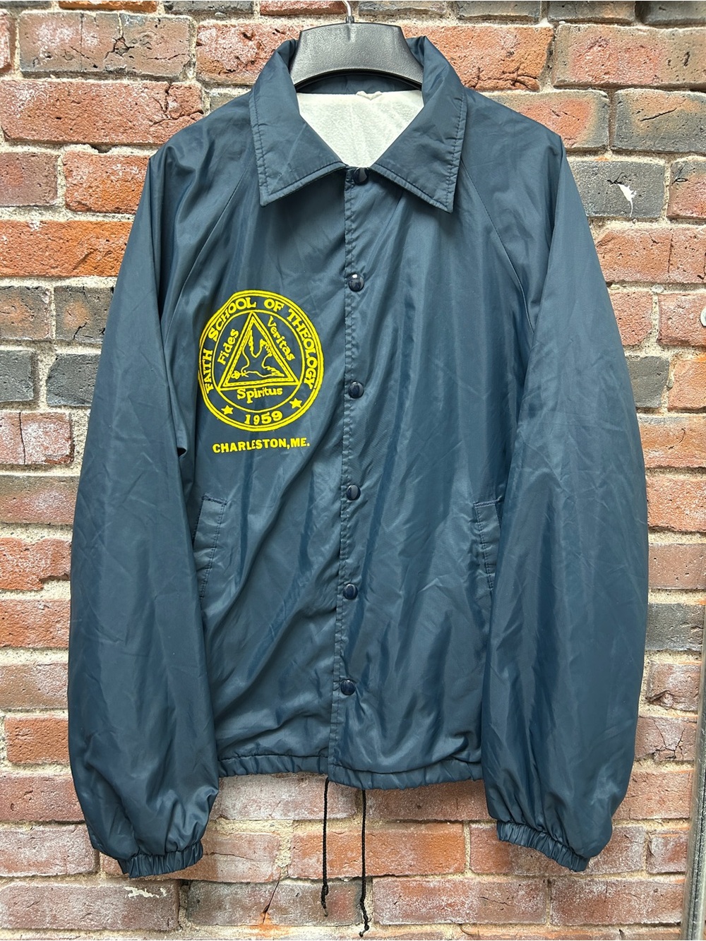 Vintage Faith School Of Theology 1970s Nylon Coach’s Jacket Large
